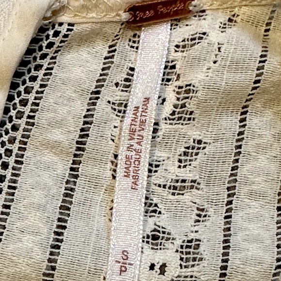 Free People White Antique Lace Babydoll Mini Dress - Picture 7 of 7